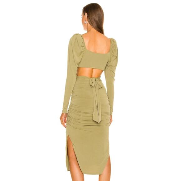 Majorelle Darla Midi Dress in Olive Green NWOT Size Small - Picture 3 of 3